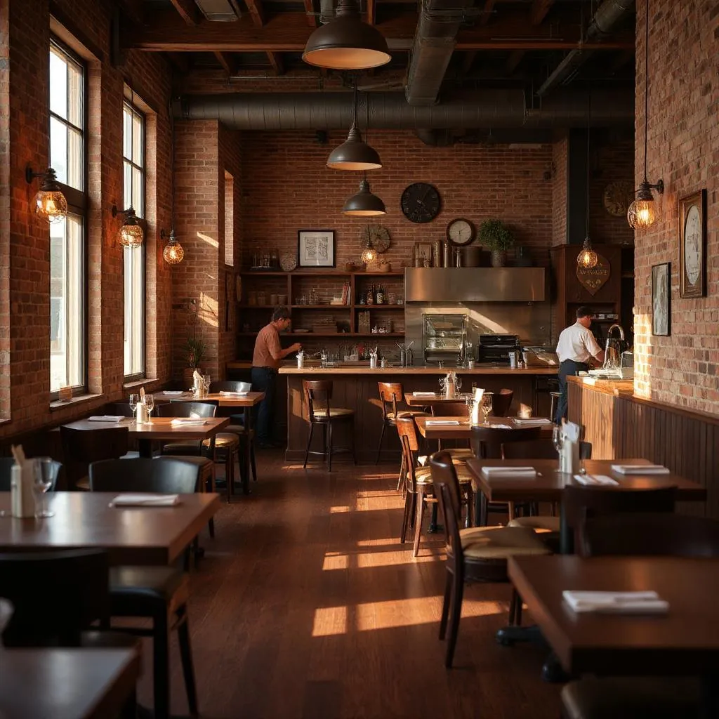Texas restaurant kitchen with chef preparing food